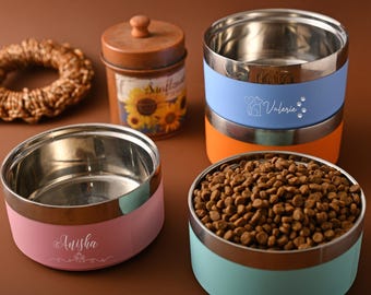 Personalized stainless steel pet bowl. Gifts suitable for cat and dog lovers