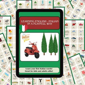 Guida stampabile per imparare l&#39;inglese - Parole italiane / Guida didattica per bambini per imparare l&#39;inglese - Italiano / Ebook per imparare la lingua italiana