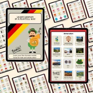 Afdrukbaar e-boek om Duits te leren, digitale taalgids, pdf-werkboek, studiemateriaal,