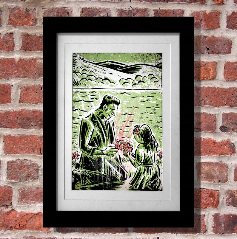 Puede incluir: Una ilustraci&oacute;n en blanco y negro de un hombre y una ni&ntilde;a de pie en un campo de flores. El hombre lleva un traje y la ni&ntilde;a lleva un vestido. El fondo es un campo verde con colinas en la distancia.