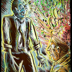 Scanners art print david cronenberg horror sci fi science fiction 1981 80&#39;s film movie michael ironside body horror cult classic joe badon