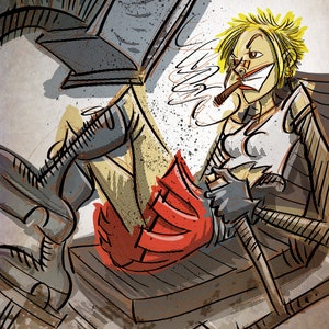 Tank Girl Art Print, Lori Petty, Comic, Tank Girl Movie, Britse Comic, Cult, punk, Post-apocalyptische, illustratie, nerd, kunst aan de muur, geeky