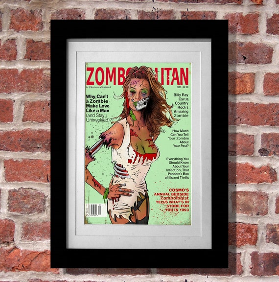Zombopolitan Art Print Zombie Zombies undead zombi horror cosmo  cosmopolitan fashion magazine cover