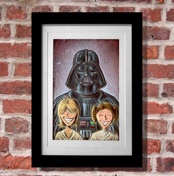 スターウォーズ 家族の肖像画 アートプリント ルーク・スカイ