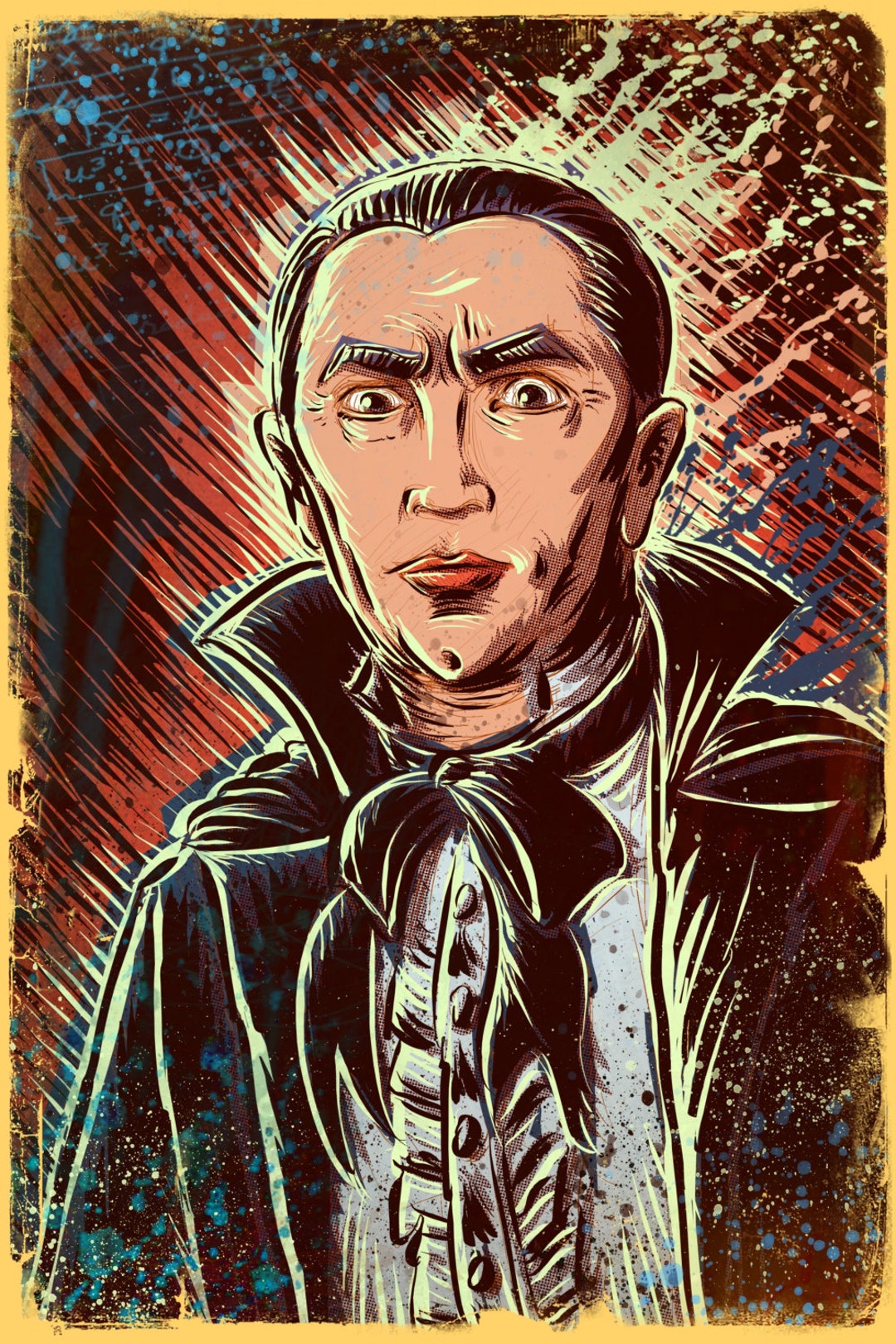 Dracula Bela Lugosi Art Print Classic Horror Universal Monster Monsters ...