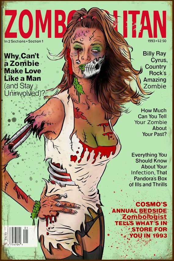 Zombopolitan Art Print Zombie Zombies undead zombi horror cosmo  cosmopolitan fashion magazine cover