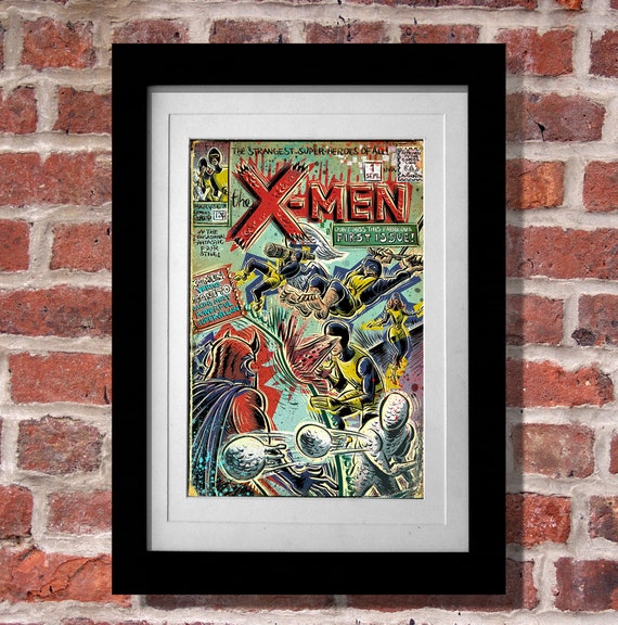 Xmen Art Print X-men Cyclops Angel Beast Magneto Jean Grey Gray