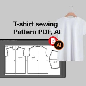 T-Shirt Sewing Pattern – PDF & AI (Editable)