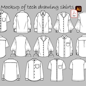 Maqueta de camisetas con dibujo técnico / Zapatos planos de moda digitales / Archivos vectoriales de IA y PDF para diseño de moda