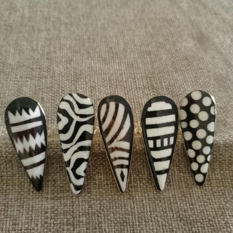 Adjustable Bone Rings, African Brass Ring, Handmade Batik Rings - Etsy