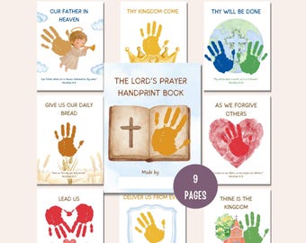 The Lord's Prayer Handprint Craft, Prayer Activity for Kids, Sunday School Bible Printable