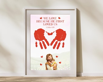 Christian Valentine Handprint Printable for Kids Bible Craft Sunday School Activity
