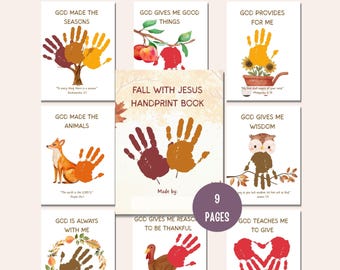Christian Fall Handprint Bundle, Thanksgiving Bible Crafts for Kids, Fall Sunday School Activities