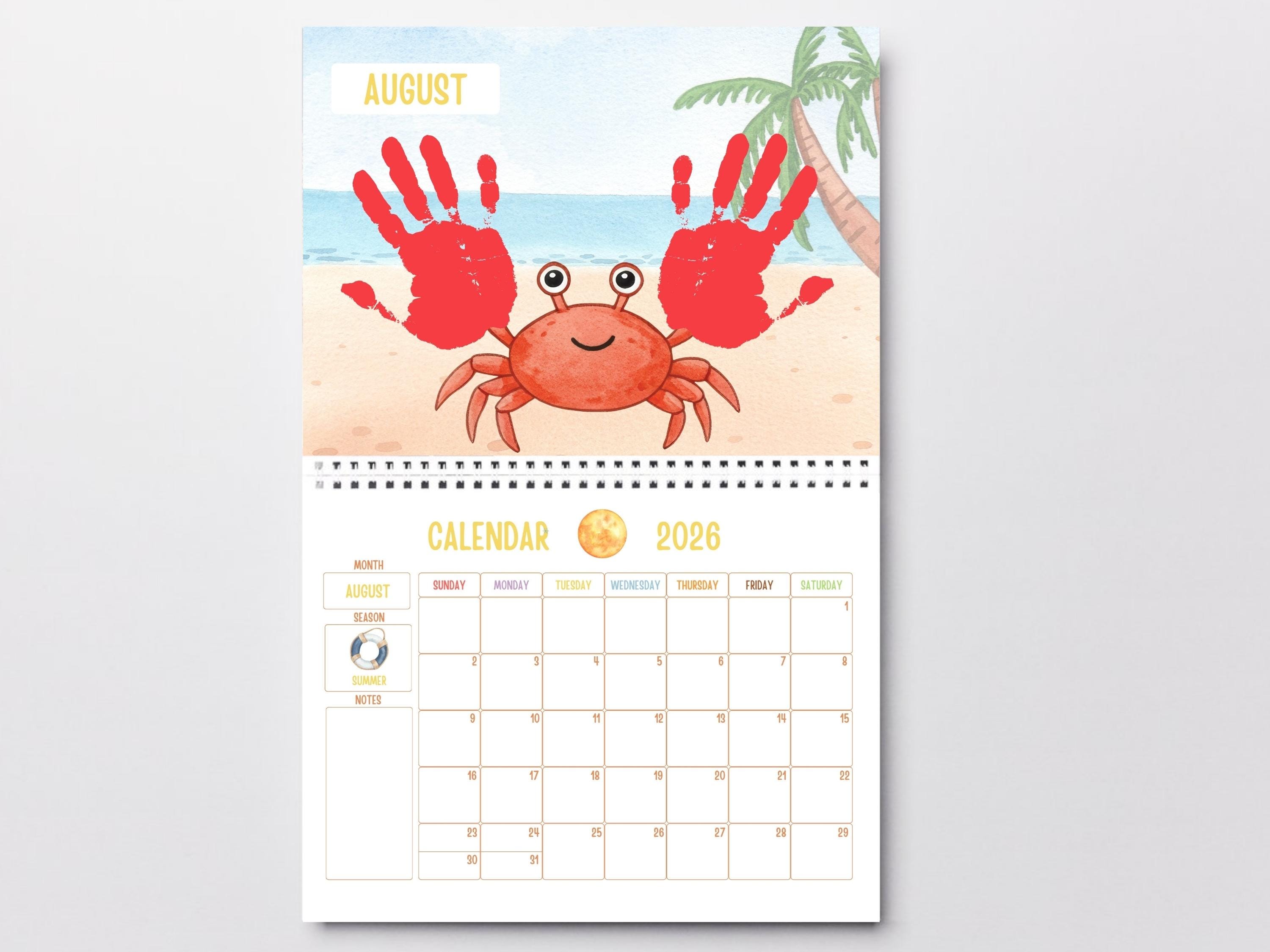 2026 Handprint Calendar, 12 Month Wall Calendar for Kids, Family ...
