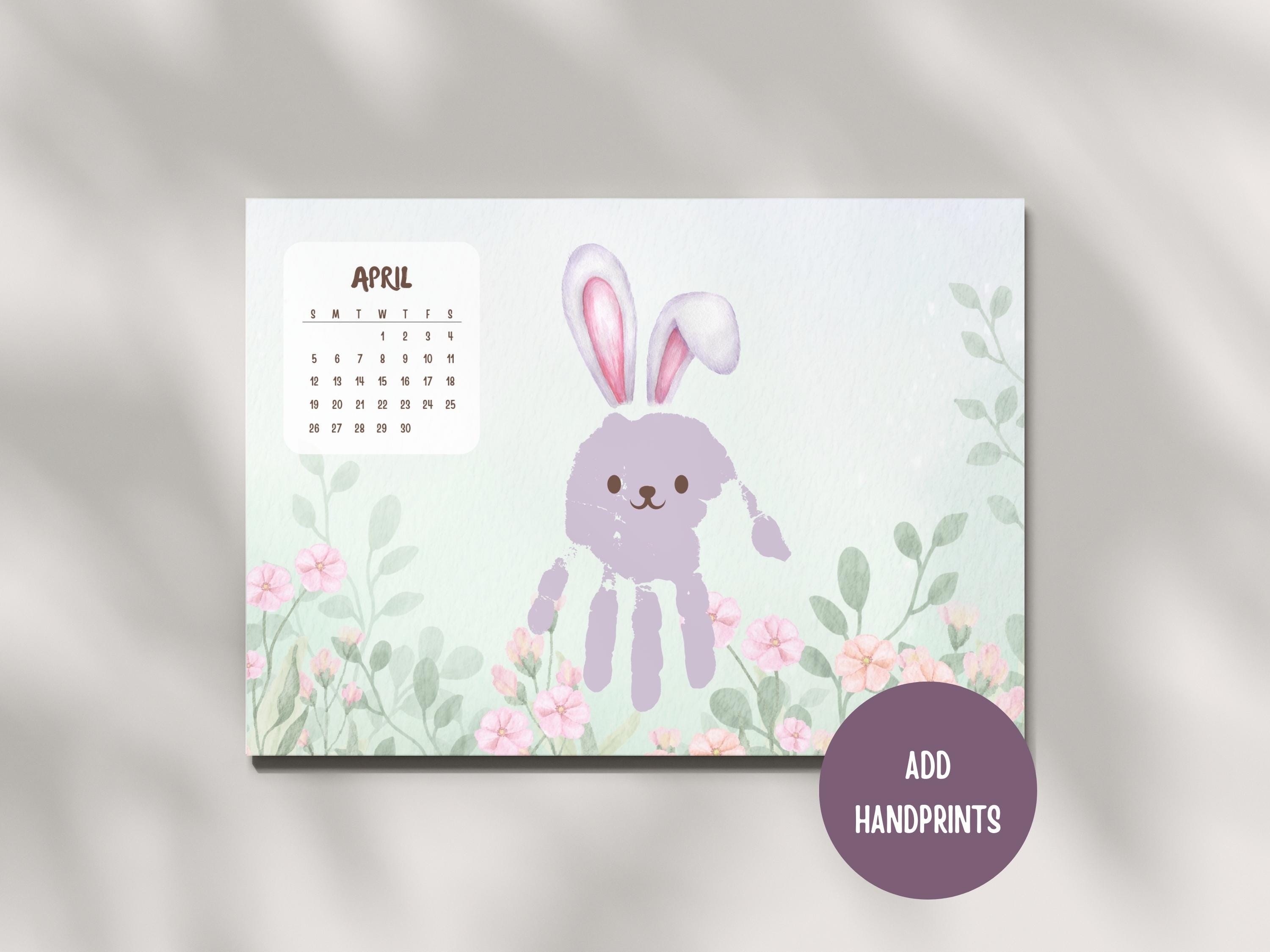 2026 Handprint Calendar, Monthly Memory Keepsake DIY, Preschool Craft ...