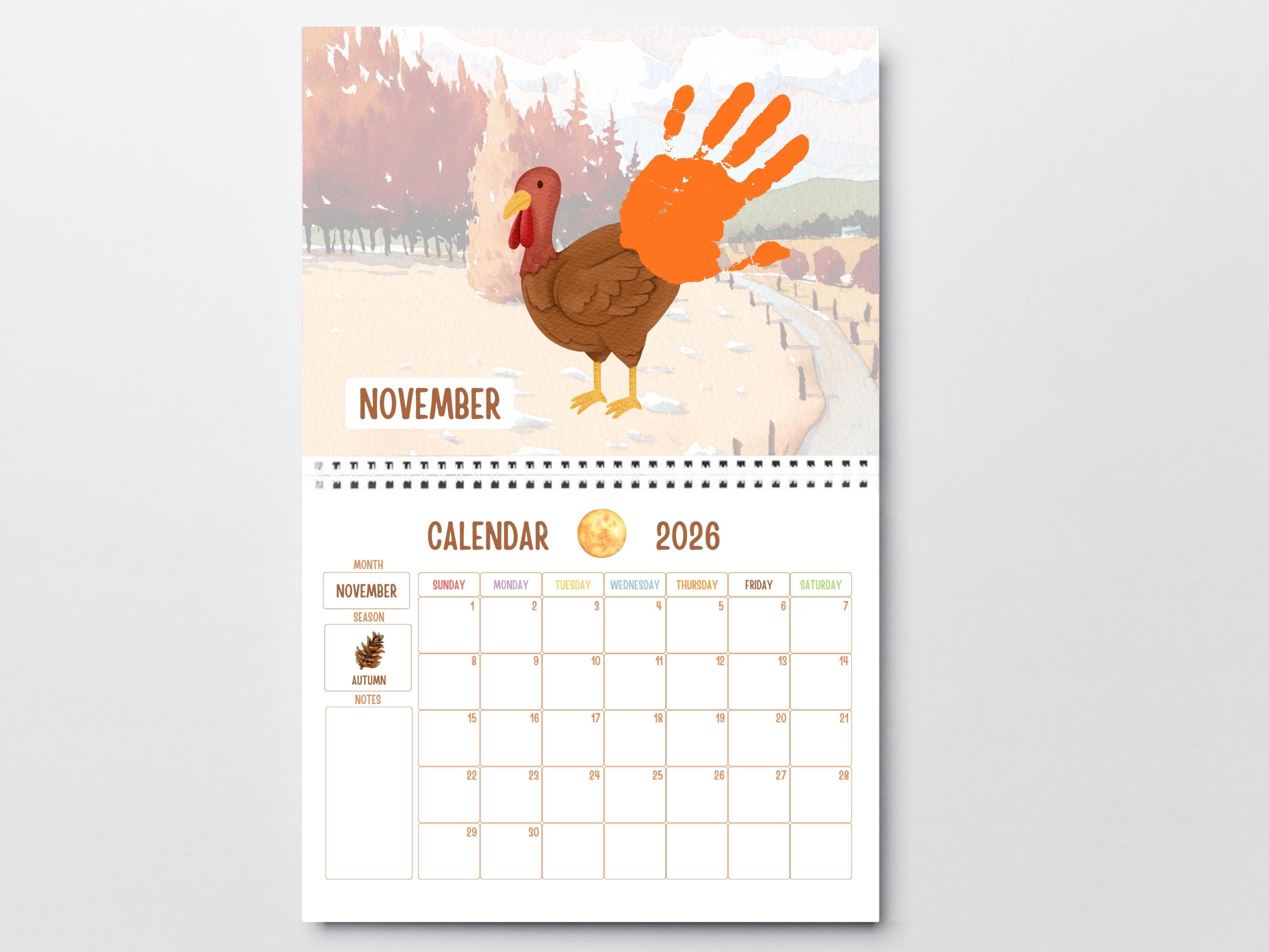 2026 Handprint Calendar, 12 Month Wall Calendar for Kids, Family ...