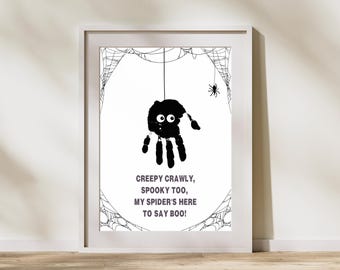Spider Handprint Art: Halloween Kids Craft, Spooky Keepsake (Printable)