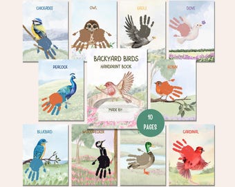 Bird Handprint Bundle, Printable Bird Crafts for Preschool, Daycare Homeschool Nature Study PDF