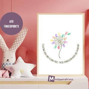Preschool Art Crafts Mother's Day Homemade Gift Fingerprint Dandelion DIY Keepsake, Easter Craft Teacher Gift
