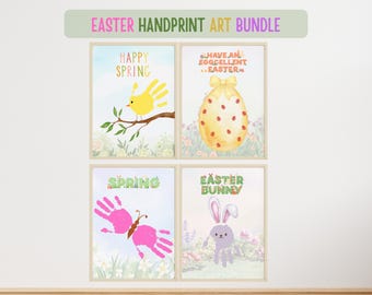 Easter Spring Handprint Craft Bundle for Kids, 4 Designs Printable, Preschool & Daycare Activity
