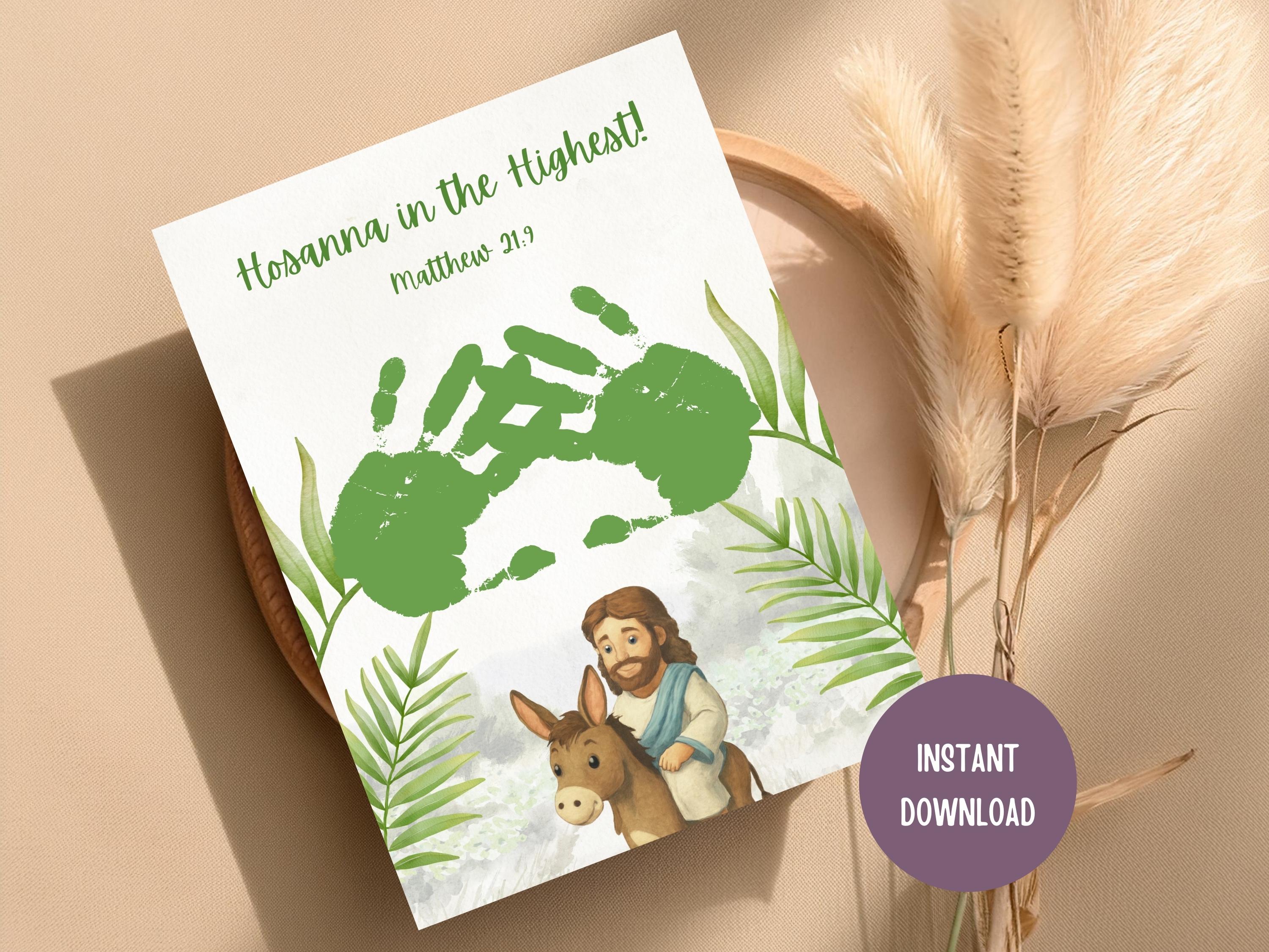 Palm Sunday Handprint Craft for Kids, Christian Easter Art Printable ...