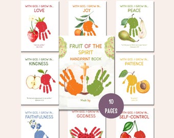 Fruit of the Spirit Handprint Craft, Galatians 5:22 Bible Activity, Christian Kids Craft