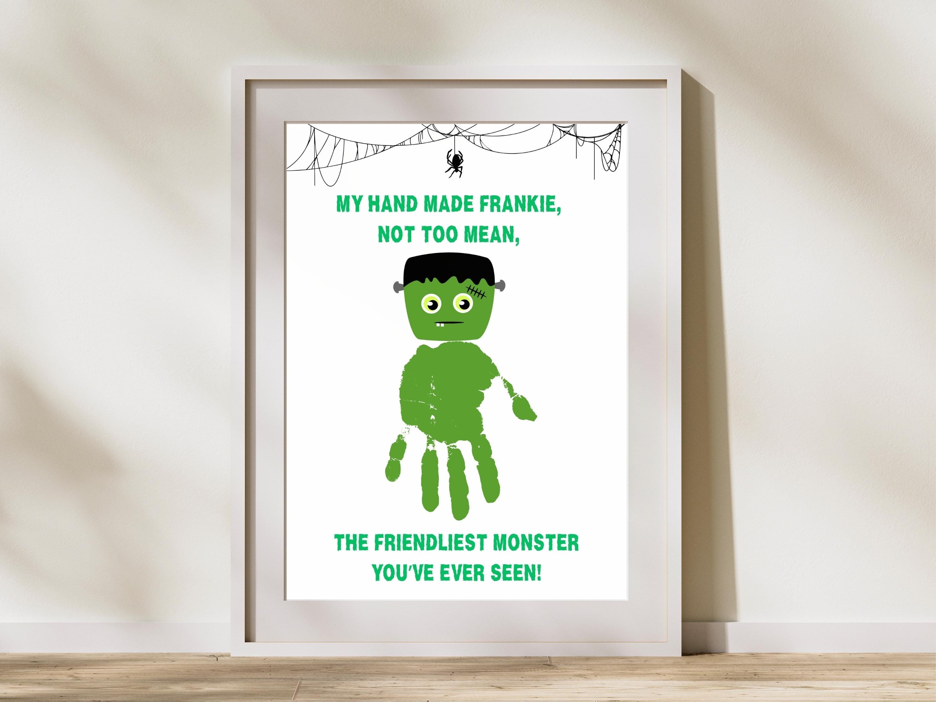 Frankenstein Handprint Art: Halloween Monster Keepsake (Printable)