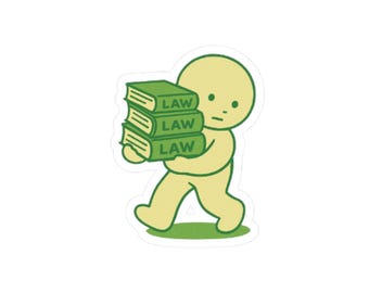 Pegatina de Green Guy Law School, Smiski Law, estudiante de derecho, abogado
