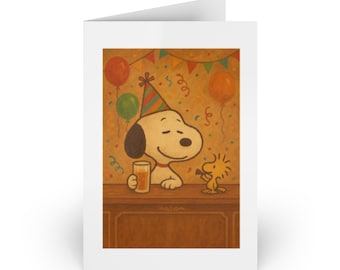 Greeting Cards, Snoopy Birthday Card - Cute and Whimsical Stationery Set for All Occasions, Birthday Cards, Snoopy Lovers