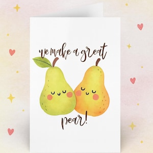 We Make a Great Pair Pun Card, Funny Love Note Stationery Set, Couple Anniversary Gift, Handmade Friendship Card, Cute, Greeting Cards