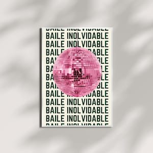 Bad Bunny - BAILE INoLVIDABLE Poster / Debí Tirar Más Fotos / Music Gift / Disco Ball Pink Print / Album Art / Gift for Fans / Celebrity Art