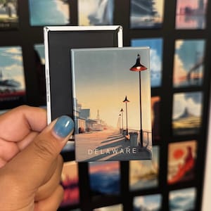 Delaware State Magnet: Rehoboth Beach Boardwalk Magnet Inspired Travel Poster Souvenir
