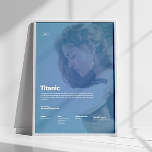 Titanic Poster, Colored Movie Print, Vintage Poster, Retro Poster, Vintage Poster, Wall Decor Idea, Gift for Her, Leonardo Di Caprio