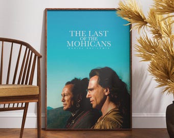 The Last of the Mohicans Poster, Retro Movie Poster, Vintage Poster, Gift for Him, Daniel DayLewis, Michael Mann, Gift for Her, Natty Bumppo