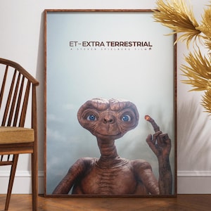 E.T. l'extra-terrestre Poster, Poster retrò, Poster vintage, Decorazione murale, Arte cinematografica, Poster cinematografico, Arredamento per la casa, Regalo per lui, Regalo per lei