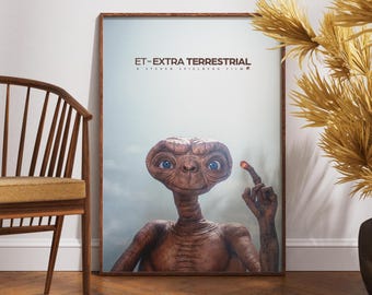 E.T. 地球外生命体 映画ポスター 光る指 空飛ぶ自転車 エイリアン 宇宙