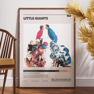 Póster de Pequeños Gigantes, póster de película retro, póster vintage, regalo para él, película de fútbol, decoración de habitación infantil, arte impreso, arte de pared, regalo para niños