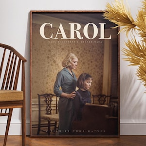 Póster de Carol, arte de pared imprimible, regalo para ella, decoración del hogar, póster de película, decoración de pared, Todd Haynes, Cate Blanchett, Carol Aird, regalo para ella