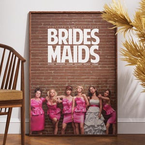 Póster de Damas de Honor, Película de Bodas, Póster de Película Retro, Póster de Película Vintage, Regalo para Ella, Decoración del Hogar, Impresión de Película, Arte de Pared, Idea de Regalo