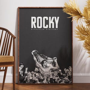 Póster de Rocky, arte de pared imprimible, regalo para amantes del cine, decoración del hogar, diseño de póster de película, decoración de pared, Rocky Balboa, Sylvester Stallone, impresión de película