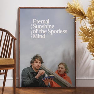 Póster de Eterno resplandor de una mente sin recuerdos, póster impreso, póster de película, Jim Carrey, Kate Winslet, póster retro, regalo para ella, vintage