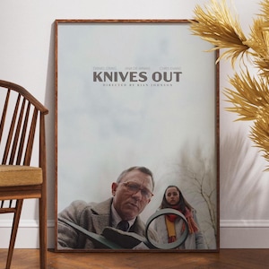 Poster del film Knives Out, poster retrò, arte minimalista, poster vintage, idea per decorare le pareti, arte cinematografica, regalo per lei, regalo per lui