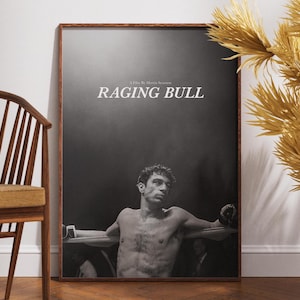 Poster di Raging Bull, poster retrò, poster vintage, film di Martin Scorsese, regalo per lui, Robert De Niro, pugile Jake LaMotta, The Bronx Bull