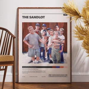Póster de The Sandlot, póster de película retro, póster vintage, decoración del hogar, regalo para ella, regalo para niños, regalo para él, película infantil, arte imprimible