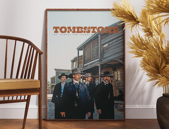 Tombstone Movie Poster, Retro Poster, Minimalist Art, Vintage Poster, Wall Art, Gift for Him, Western Movie Poster, Doc Holliday, Home Decor