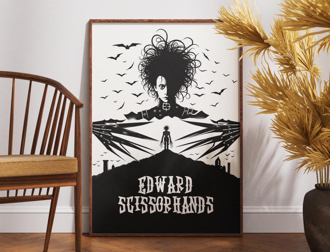 Edward Scissorhands Poster, Retro Wall Art Decor, Vintage Movie Poster ...