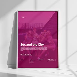Sex and the City Poster, Colored Movie Print, Film Print, Retro Movie, Gift Idea, Wall Art, Wall Design Idea, Game Room, Home Decor Art