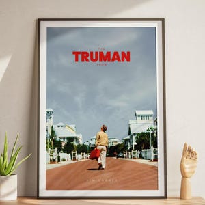 Truman Show Filmplakat, Filmplakat, Wandkunst, Vintage Retro Poster, Film Liebhaber Geschenk, Jim Carrey, Home Decor, Geschenk für Filmliebhaber