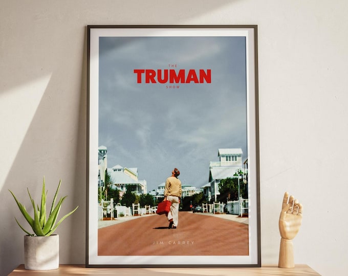 Truman Show Movie Poster, Film Poster, Wall Art, Vintage Retro Poster, Movie Lovers Gift, Jim Carrey, Home Decor, Gift for Movie Lovers