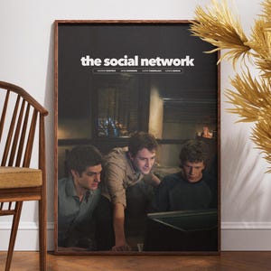 Póster de La red social, regalo para amantes del cine, arte de pared imprimible, decoración del hogar, regalo de película, regalo para él, Mark Zuckerberg, David Fincher